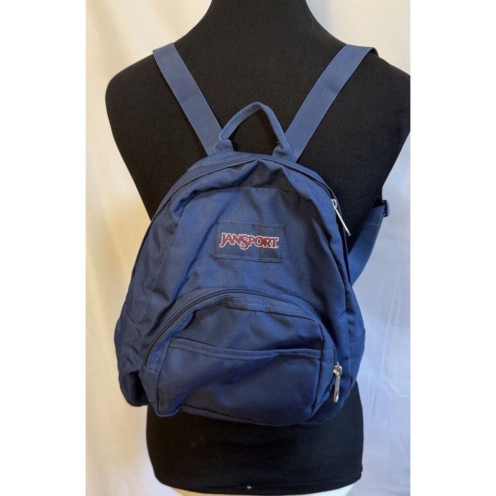 JanSport Half Pint Mini Backpack Navy Blue Lightweight Travel Daypack 10.2L